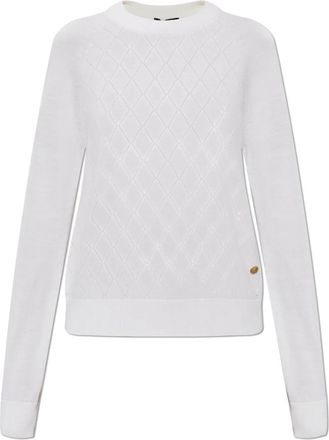 Balmain Trui met ronde hals - Dames - Ronde hals truien - Wit - M - Wol - Truien & Vesten