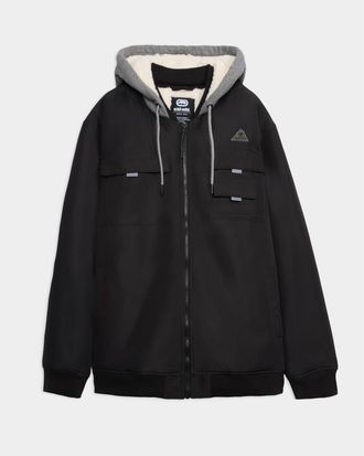 Ecko Triple threat faux shearling Bomber Jacket in Black at Nordstrom, Size X-Large