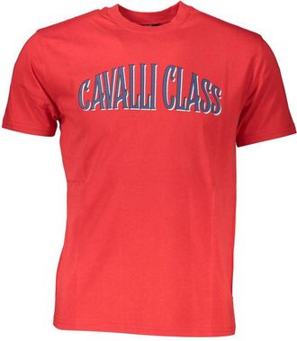 Cavalli Mens Tee Shirt - Red Cotton - Size X-Large