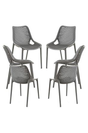 Regalos Miguel Packs Sillas Jard&iacute;n - Pack 6 Sillas Kusin - Gris Oscuro