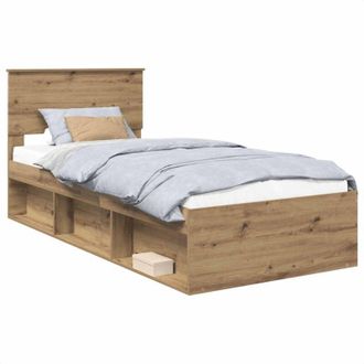 vidaXL Bed Frame Artisian Oak 90 x 200 cm Engineered wood vidaXL