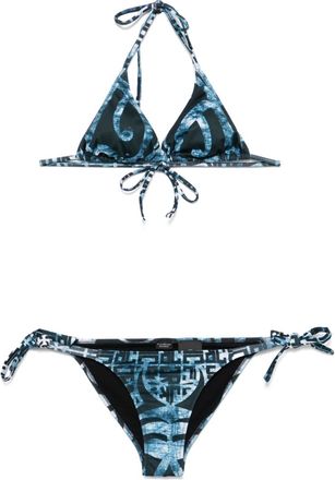 John Richmond printed bikini - women - Polyester/Polyester/Spandex/Elastane/Spandex/Elastane - S - Blue