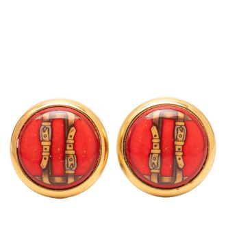 Herm&egrave;s Pre-owned Hermes Enamel Clip On Earrings Ladies V5AT6J9LIYL75IK6