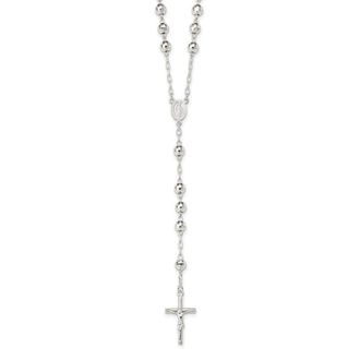 Diamond2Deal Sterling Silver Polished Rosary Necklace 26