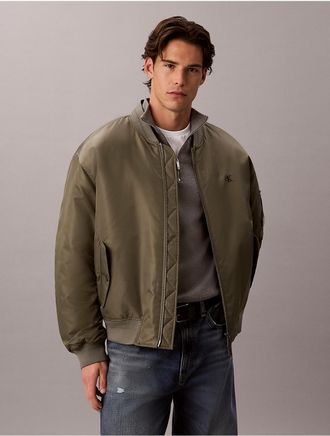 Calvin Klein Jeans Calvin Klein Mens Nylon Bomber Jacket - Green - 2XL