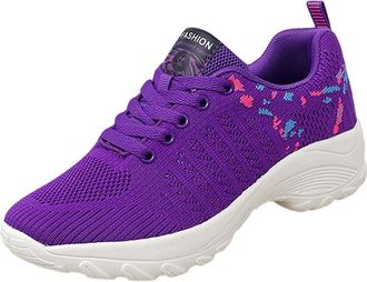 Generic Arch Support Walking Trainers for Women Womens Wide Fit Slip on Sneakers Womens Shoes Ethnic Casual Shoes Summer Fashion Hollow Breathable Flat Heel S