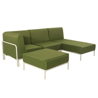 Oviala Conjunto modular de jard&iacute;n bajo para 4 personas verde caqui