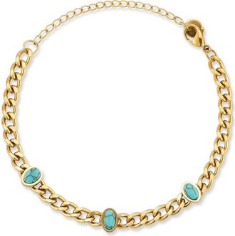 Glaze Jewelry Stone Station Curb Chain Bracelet in Gold at Nordstrom Rack