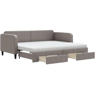 vidaXL Vidaxl - Sof&aacute; Cama Nido Con Cajones Tela Gris Taupe 90x200 Cm