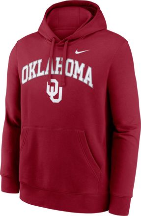 Nike Oklahoma Arch Nike Mens College Pullover Hoodie in Red | NKDK69WOKN-Y48