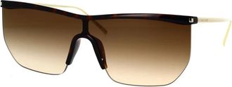 Saint Laurent Hoekig Metalen Frame Zonnebril - Dames - Zonnebrillen - Bruin - ONE Size - Accessoires