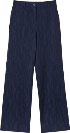 Paul Smith Wide-Leg Seersucker Broek - Dames - Wijde Broeken - Blauw - XS - Katoen - Broeken