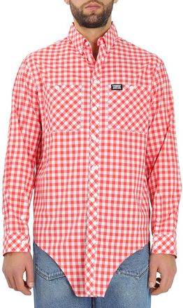 Burberry Gingham Cotton Cut-out Hem Oversized Shirt, Size XX-Small
