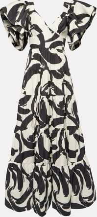 Rebecca Vallance Pompidou printed taffeta maxi dress