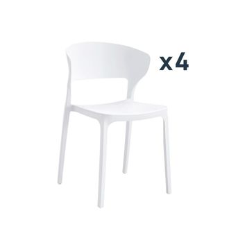 Klast Packs 4 sillas polipropileno blanco 48 x 76 cm