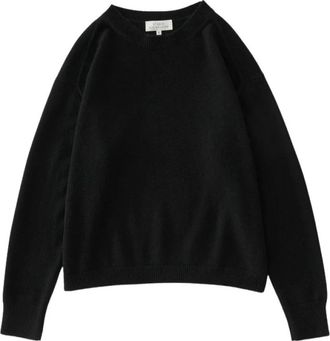 STUDIO NICHOLSON Haddan Knit - Heren - Ronde hals truien - Zwart - M - Kasjmier - Truien & Vesten