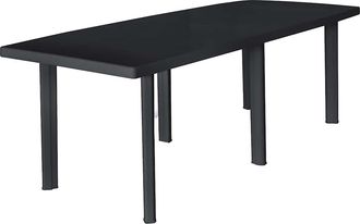 vidaXL Mesa De Jard&iacute;n De Pl&aacute;stico Gris Antracita 216x90x72 Cm Vidaxl