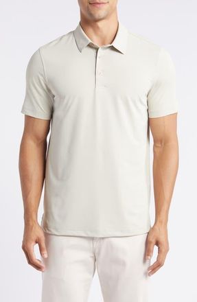 AG - Adriano Goldschmied Bryce Performance Jersey Polo in Yuma Sand at Nordstrom, Size Large