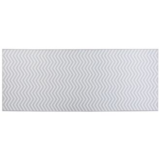 Beliani Beliani - Alfombra De Poli&eacute;ster Blanco Gris 80 X 200 Cm Patr&oacute;n Chevron Recibidor Saikheda