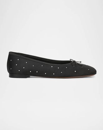 Vince Darla Studded Satin Ballerina Flats