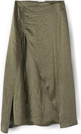 Motivi Draped Satin Skirt - Dames - Midirokken - Groen - S - Rokken