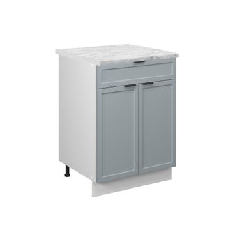 Vicco Mueble Bajo De Cocina Fame-line, Azul Claro-gris, 60 Cm Con Caj&oacute;n, Et M&aacute;rmol Vicco