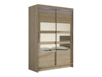 Mirjan24 Armario Closico Pacron V, Roble Sonoma, 200x120x58cm, Puertas De Armario: Correderas, N&uacute;mero De Estantes: 5, Led