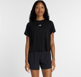 New Balance Funktionsshirt NEW BALANCE, Damen, Gr. XXL, schwarz, Obermaterial: 100% Polyester, normal, Rundhals, Shirts Funktionsshirt, sportliche Passform, Kurza