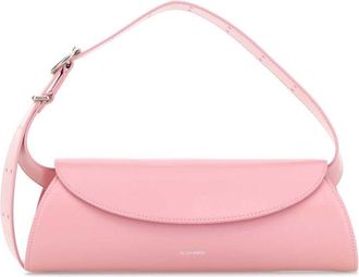 Jil Sander Pink Leather Small Cannolo Crossbody Bag