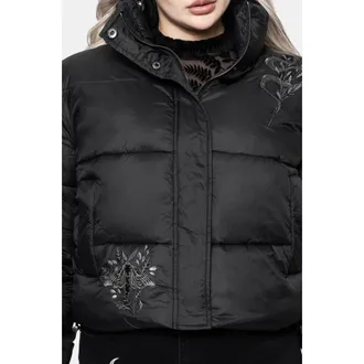 Disturbia Nirah Embroidered Padded Jacket in Black at Nordstrom, Size 14