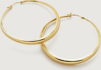 Monica Vinader Gold Deia Chamfered Large Hoop Earrings
