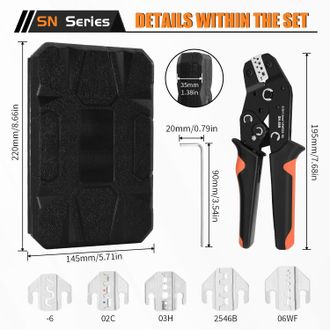 OEM Kit De Cambio De Mordazas Para Herramienta De Crimpado De Trinquete Sn-58b, Alicates De Crimpado Para Servicio Automotriz, Con 5 Pares De Mordazas