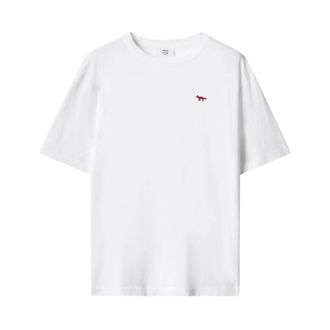 Maison Kitsun&eacute; Tops, Heren, Wit, M, Katoen, Maison Kitsune T-shirts en Polos WIT
