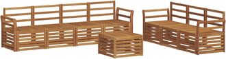 vidaXL Juegos De Sof&aacute;s 8 Uds. Natural Madera De Acacia S&oacute;lida Vidaxl