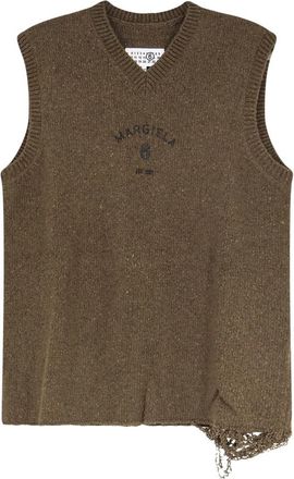 Maison Margiela Trui Vest - Heren - Spencers - Bruin - S - Wol - Truien & Vesten