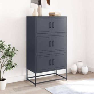 Berkfield Home Sideboard Anthracite 68.5x38.5x123.5 cm Steel in Charcoal