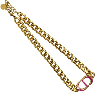 Dior Pre-owned Dior Gold Plated Lacquered CD Logo Chain Necklace Ladies Y3EYB9CJNBUX05OZ