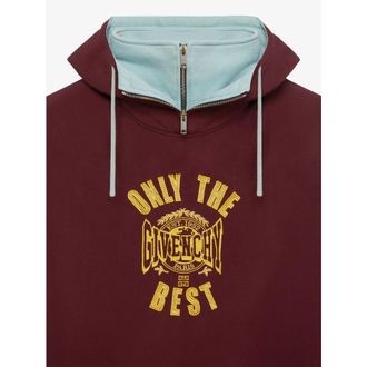 Givenchy MenS Aubergine Zipped Hooded Sweatshirt, Size XL