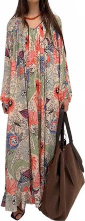 Rodebjer Amora Dress In Coral Multi