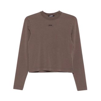Jacquemus Le T-shirt Gros Grain - ML - Dames - Longsleeves - Bruin - L - Katoen - Tops