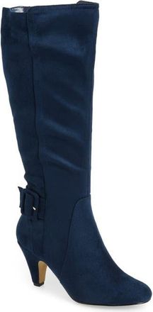 Bella Vita Troy Knee High Buckle Boot in Navy Suede at Nordstrom, Size 5.5
