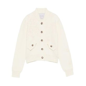 Ermanno Scervino Truien & Vesten, Dames, Wit, S, Crochet Patch Cardigan