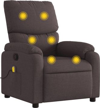 vidaXL Vidaxl - Poltrona Massaggiante Reclinabile Marrone Scuro in Tessuto