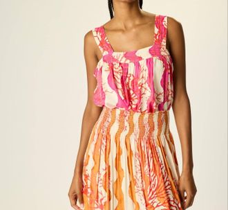 Natalie Martin Jasmine Top In Coral Wave Fuchsia