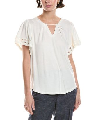 Anne Klein Harmony Keyhole Blouse