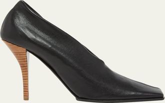 Alaia 90mm Square-Toe Leather Pumps