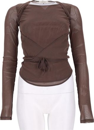 Christophe Lemaire Translucent Wrap Detail Long-Sleeve Top