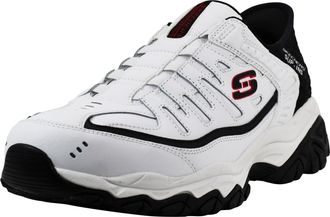 Skechers Mens Afterburn, White/Black/Red, 10