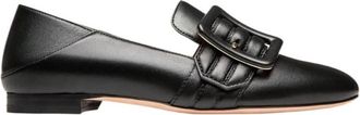 Bally Janelle Buckle Leather Loafers, Brand Size 35.5 ( US Size 5 )