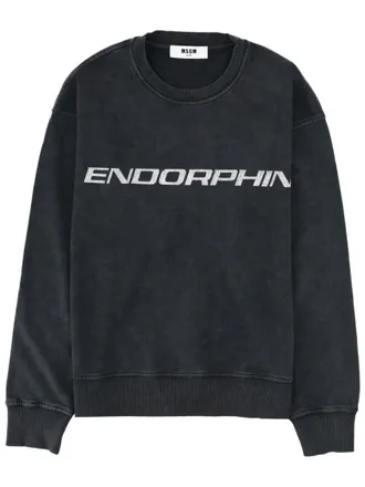 Msgm Black Crew Neck Sweatshirt